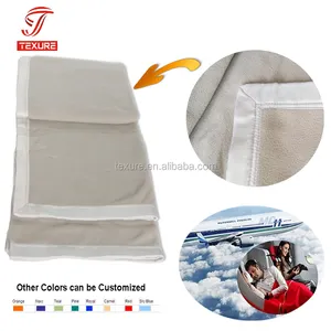 100% Polyester Polar Fleece Airline Blanket, Airplane Blanket with Logo