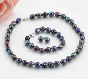 Juego de Perlas Negras Barrocas de Agua Dulce Naturales Reales de Grado AA de 10-11 mm - Product Image 5