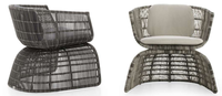 Mobilier de jardin de luxe hôtel Villa piscine chaise en rotin extérieur rond en osier haut dossier chaise longue loisirs