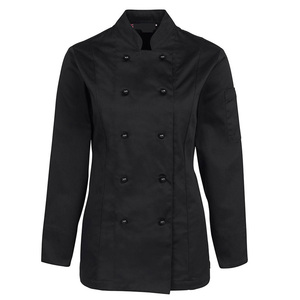 Camicia da Chef donna a maniche lunghe/corte cappotto da ristorante personalizzato moderno a manica corta - Product Image 4