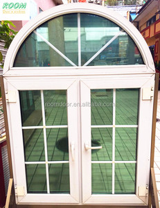 Upvc 반원형 창 그릴 디자인 더블 유리 프랑스어 창 디자인 - Product Image 1