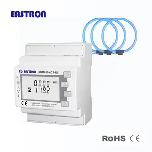 SDM630MCT-RC 3เฟส3สาย Din Rail การติดตั้งมัลติฟังก์ชั่ Rogowski Coil Energy Meter