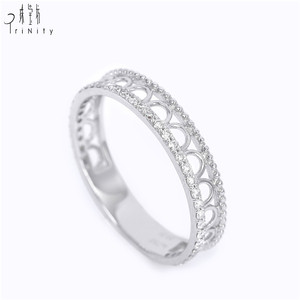 Anillo de eternidad de oro blanco de 18 quilates más vendido con diamante natural, diseño clásico, joyería hueca, regalo de boda perfecto para mujer - Product Image 6