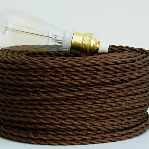 Free samples Twisted Cloth Covered Wire Fabric Lamp Pendant Cloth Cord Cable Antique Industrial Electronic Wire