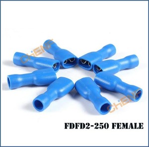 Mới nhất 6.3mm màu xanh phụ nữ hoàn toàn cách nhiệt điện kết nối spade uốn thiết bị đầu cuối - Product Image 3