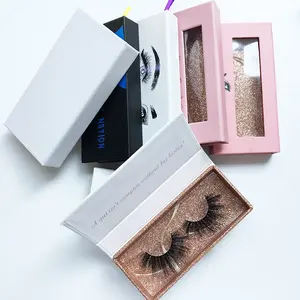 Can print your own logo magnet eyelash packaging box empty false eyelashes package with private label