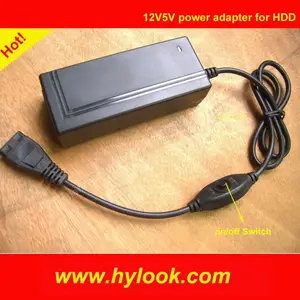 dual output AC-adapter 12v 5v molex 4-pins