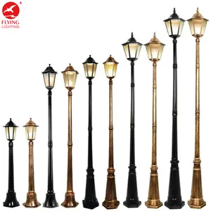 Flyinglighting flame fish solar garden light with vintage light pole oem premium supplier garden light