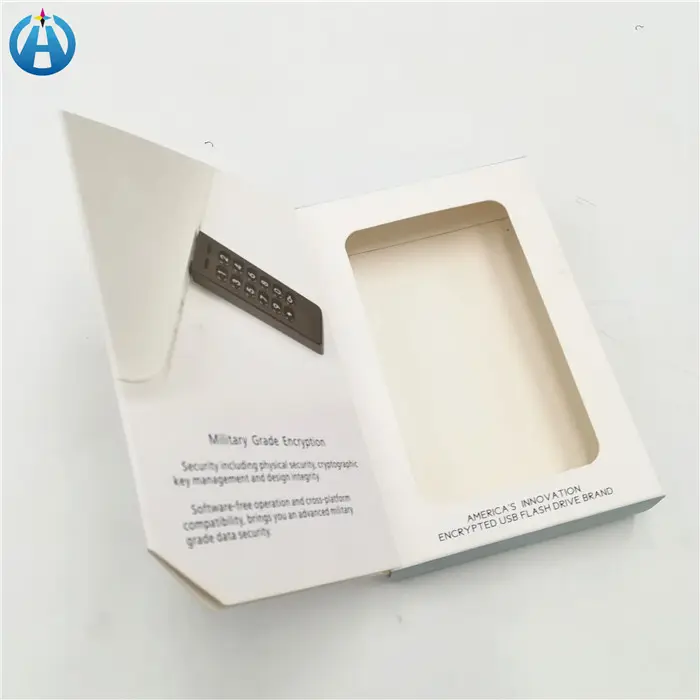 Custom magnetic lid paper card box foldable box for flash drive packing box