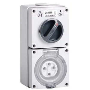 Standard IP67 Australia 3 phase 56CV420 4 round pin 500V 20A 20 amp Electric waterproof industrial Combination switch and socket