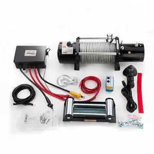 Mini 12000 LBS 12V 24V 4WD off road 4x4 car electric winch with synthetic wire rope