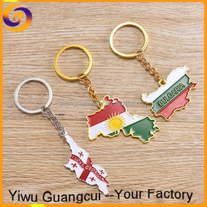 Gantungan Kunci Enamel Peta Negara Georgia Bulgaria dengan Bendera, Suvenir 2026 - Product Image 2