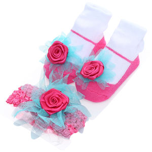 2 في 1 علبة هدايا جميلة مجموعة عصابة رأس وجوارب للأطفال - Product Image 6