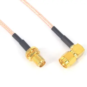 6 Inch SMA Male Right Angle to SMA Female Bulkhead RG316 Extension Cable for Mobile Antennas