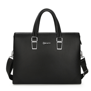 Bán buôn sang trọng 15.6 inch Túi máy tính xách tay cho nam giới bền PU Kinh Doanh Cặp tài liệu dây kéo đóng cửa Polyester Lót túi xách không thấm nước - Product Image 4