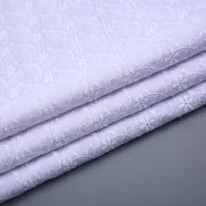 快適な織りプレーンクレープコットンフローラルプリントシフォンモン刺繍生地