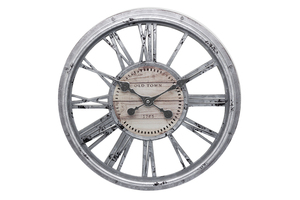 Grande <span class=keywords><strong>orologio</strong></span> <span class=keywords><strong>da</strong></span> parete in plastica Vintage con numeri romani rotondi decorativi antichi all'ingrosso - Product Image 3