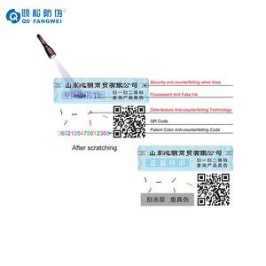 Adhésif qr code de sécurité autocollant uv invisible encre impression autocollant étiquette avec Fluorescent Anti Contrefaçon - Product Image 2