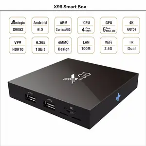 Настоящее 4 К ott Интернет media player Поддержка hd видео X96 S905 1 г 8 г Quad core android 6,0 tv box AD плеер 16,0