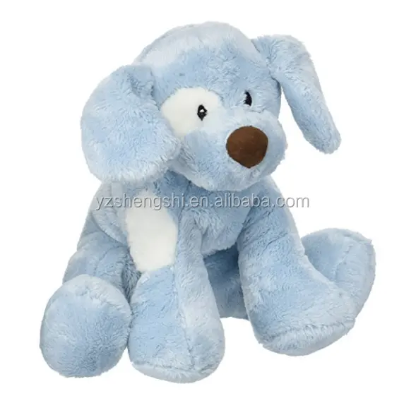 Peluche de perro Azul para jugar, muñecos suaves para niños, perro sentado