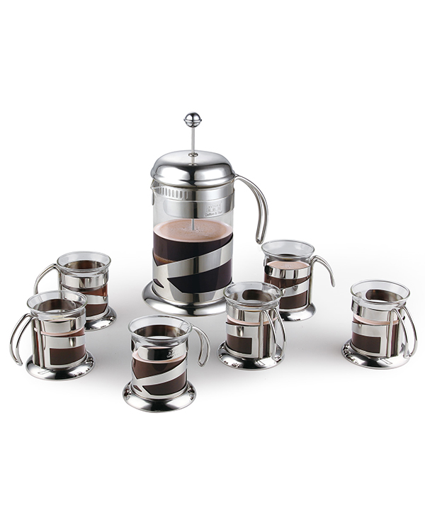 Haonai manufactured french press set 1.5L french press coffee maker + 200ml coffee cup french press