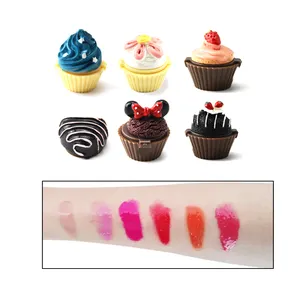 Không Có Logo Dễ Thương Nhiều Màu Cupcake Hình Lip Gloss Mini Lipgloss