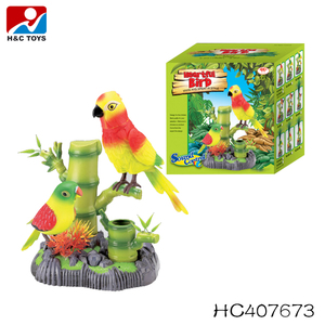 Jouets de perroquet parlant électriques en plastique amusants avec commande vocale et deux petits oiseaux HC408109 - Product Image 5