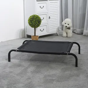 Cama de cachorro forjada por atacado, grande elevado aço quadro de metal de ferro forjado pet