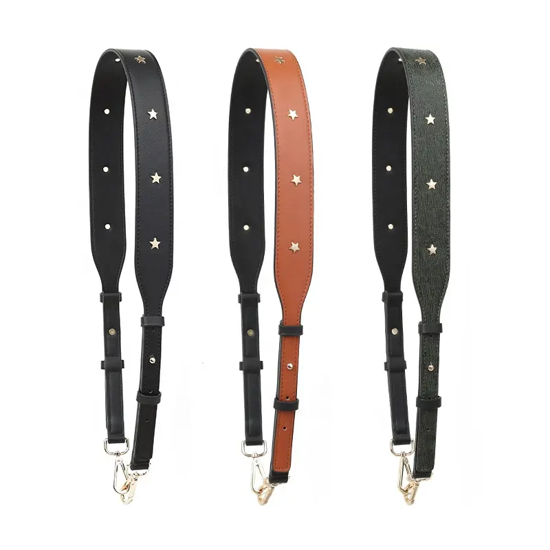 Meetee B-S044 Wide Shoulder Accessories Diagonal Adjust Star Studs Long Bag Straps for Massager Bag