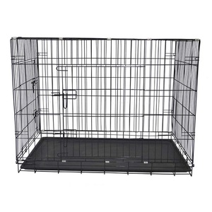 Kaliteli büyük Metal köpek kafesi katlanabilir demir ve plastik kablolu sandık ile malezya hayvan desen köpek evi taşıyıcı - Product Image 1
