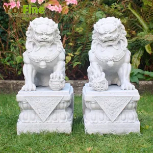 Marmer Dier Standbeeld Chinese Foo Dog Lion