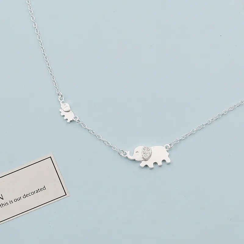 Fashion Jewelry 2017 Silver cute elephant Necklace