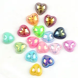 8mm 10mm 12mm ABS Plastic Heart Flat Back Pearls Decoration For DIY Accessories Jewelry Making Nail Art Phone Case