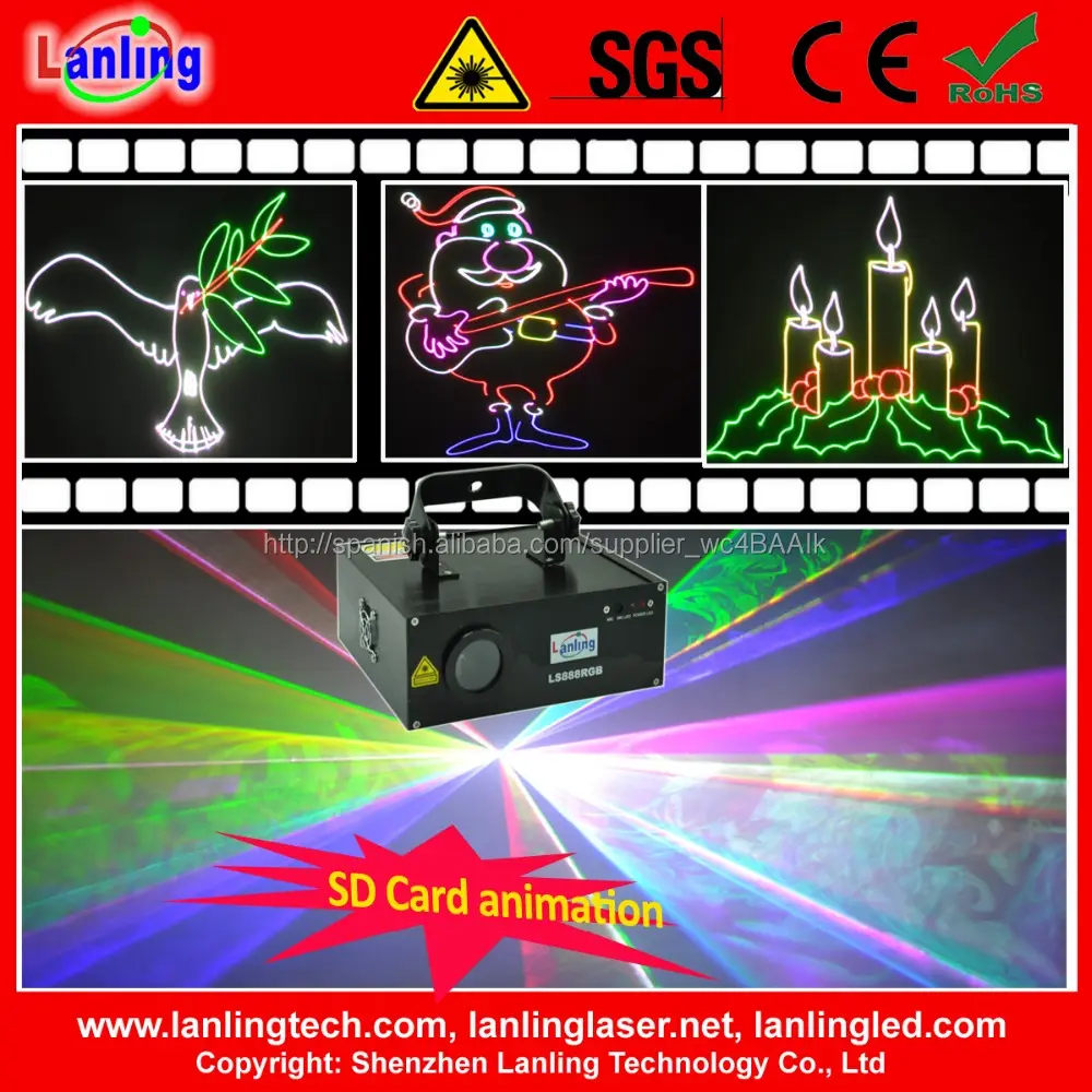 Animación de la tarjeta SD iluminación del laser del disco para dj de la etapa del club