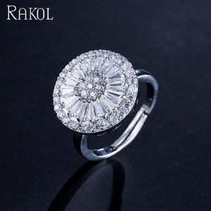 RAKOL RP2037 Anelli Trendy 2021 in Rame Placcato Oro con Zirconi e Cristalli per Donne - Product Image 3