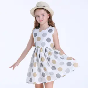 어린이 드레스 디자인 라인 도트 드레스 키즈 여름 frock 디자인 최신