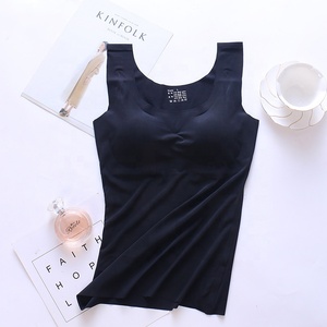 6000 Delle Donne di Un Pezzo Senza Fili di Seta del Ghiaccio Senza Soluzione di Continuità Yoga <span class=keywords><strong>Canotta</strong></span> Invisibile Senza Maniche Canotte Dimagrisce Maglia Con i Rilievi Smontabili - Product Image 5