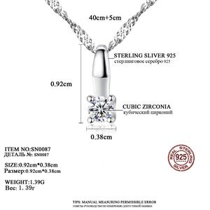 CZCITY Tiny Cubic Zirconia <span class=keywords><strong>collana</strong></span> <span class=keywords><strong>sottile</strong></span> 925 ciondolo a catena carino donna gioielli in <span class=keywords><strong>argento</strong></span> piccolo ciondolo - Product Image 2