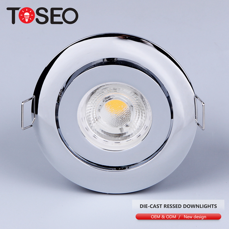 Circular Gu10 Adjustable Recessed Downlight for Living Room / Bedroom 50000 Life Span