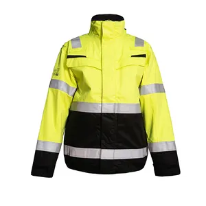 2022 Factory Price Yellow Anti Fire Reflective Wokwear FR Safety Mens Winter Jacket Clothing For Industrial