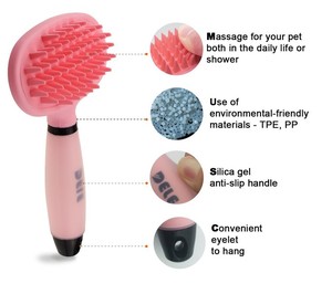 Accessori per animali domestici commercio all'ingrosso della cina dele del silicone del cane grooming pettine di massaggio spazzola da bagno Pet cane doccia pennello - Product Image 3