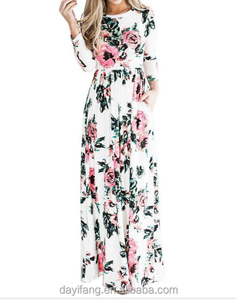 2018 lungo Delle Donne Del Vestito Floreale di Tacchino <span class=keywords><strong>Vestiti</strong></span> Sexy Delle Ragazze Del Vestito - Product Image 6