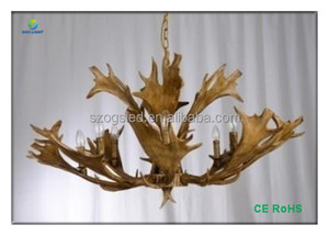 Cuerno de venado de la vendimia resina chandelier, luz decorativa colgante de interior - Product Image 2