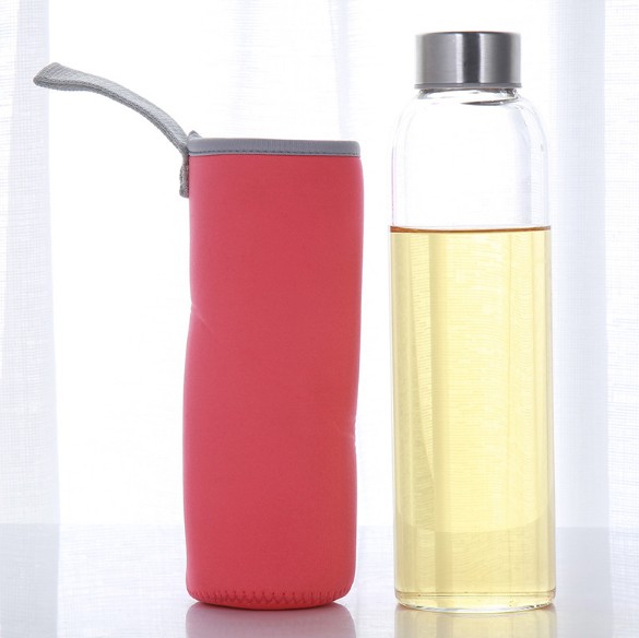 Borosilicate Custom BPA Free Borosilicate Glass Water Bottle With Custom Design