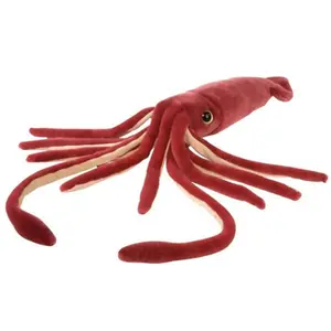 Nuevo diseño rojo gigante de peluche mar animales de peluche de juguete calamar juguete