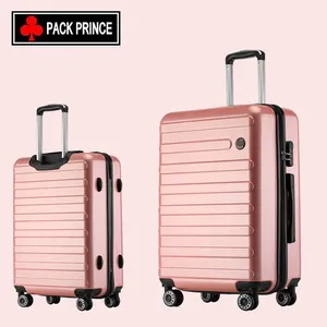 कस्टम आकार खरोंच प्रतिरोधी खत्म गुलाबी महिलाओं यात्रा ABS पीसी सूटकेस'