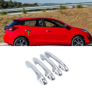 Acessórios para carro, acessórios cromados abs da porta exterior com/sem furo inteligente bacia para toyota 2019 vios/yaris hatchback