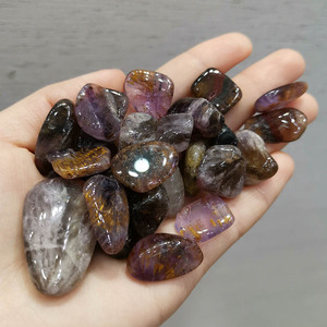 Natuurlijke <span class=keywords><strong>Super</strong></span> 7 Amethist Getrommeld <span class=keywords><strong>Stone</strong></span> Losse Kristallen Stenen