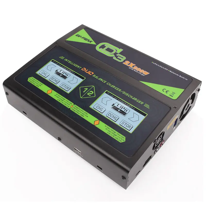 200W 25A /CH EV-PEAK Dual Channel Multi Chemistry Battery Charger For RC model FPV UAV DRONE BATTERY