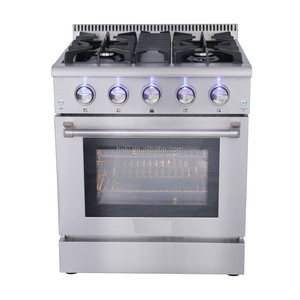 30" LPG/NG 4 Burner Gas Range with Electric Oven